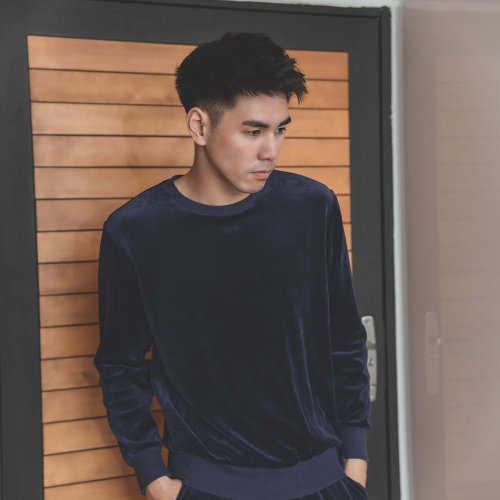 Fantino Home凡第諾家居 UMORFIL膠原蛋白保暖珊瑚絨男居家服-丈青/父親節