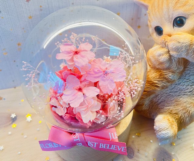 プリザーブドフラワー 桜 クリスタルボール オルゴール 希少な