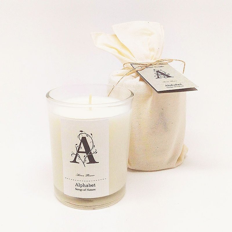 Art Lab - Alphabet Fragrant Candle - Asian Flower - Skincare & Massage Oils - Glass White