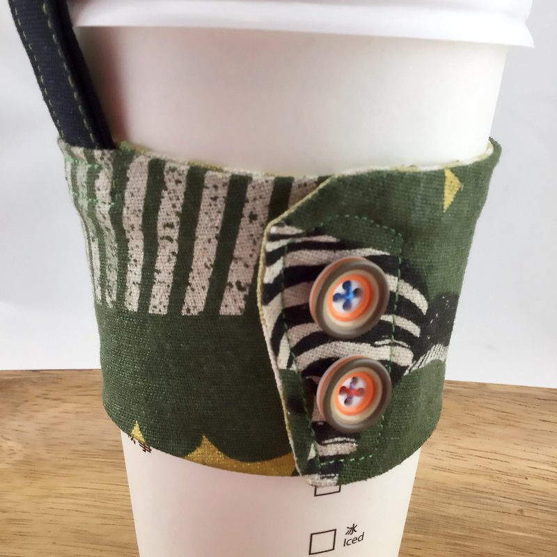 Green Forest Jungle Deer - Eco-Drink Bag - Button Style - Beverage Holders & Bags - Cotton & Hemp 