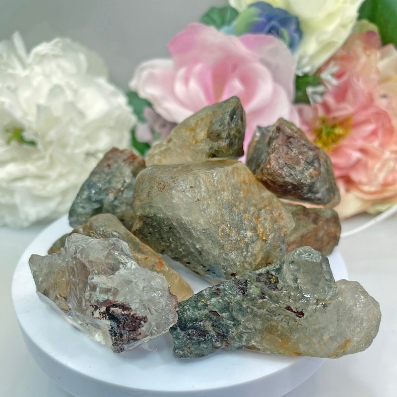 四季彩 幽靈水晶 粉紫白橘綠黃紅多色 花幽靈 能量 原礦石 綠幽靈 - 擺飾/家飾品 - 水晶 多色