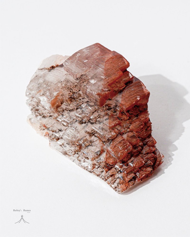 丹。岩-湖南階梯方解石共生赤鐵礦 - 裝飾/擺設  - 水晶 紅色