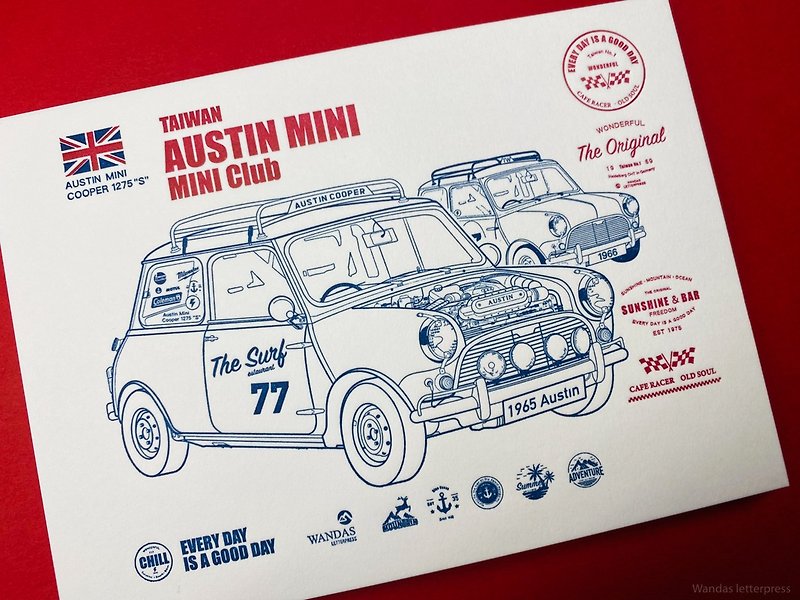 Austin Mini Cooper postcard - Cards & Postcards - Paper White