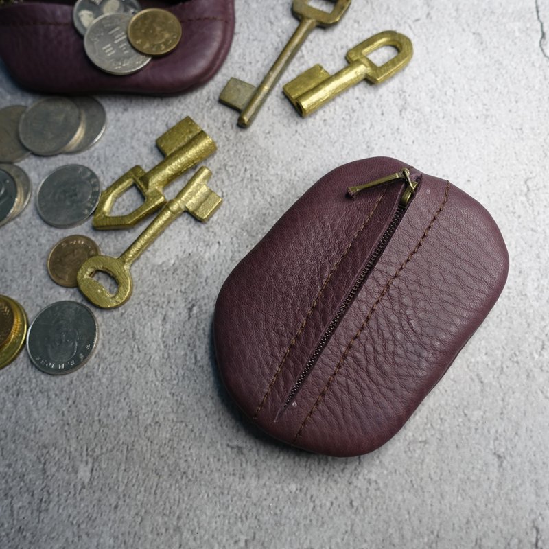 Sienna真皮鵝卵石小小的零錢包 - 零錢包/小錢包 - 真皮 紫色