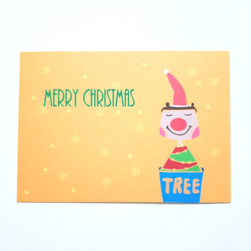 |明信片| 你是不會當樹嗎 / 007耶誕卡片 - 心意卡/卡片 - 紙 黃色