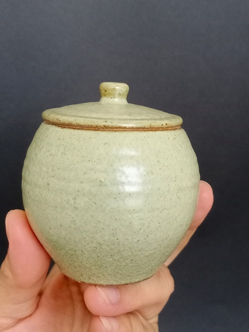 茶葉末釉【摯愛嫩青】小茶倉_掌中寶 - 茶壺/茶杯/茶具 - 陶 
