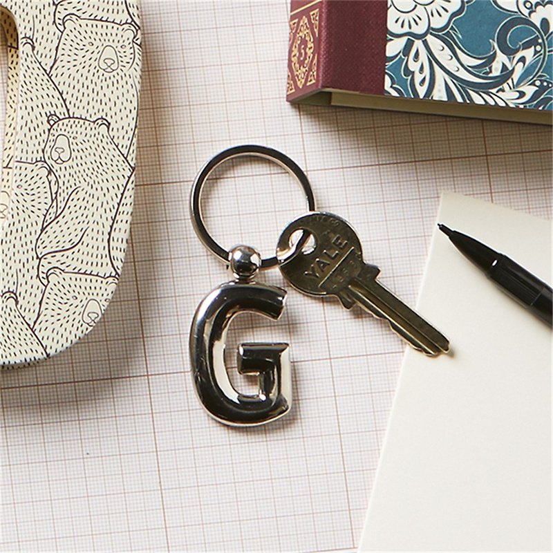 British IF cultural and creative metal letter keychain silver - ที่ห้อยกุญแจ - โลหะ สีเงิน