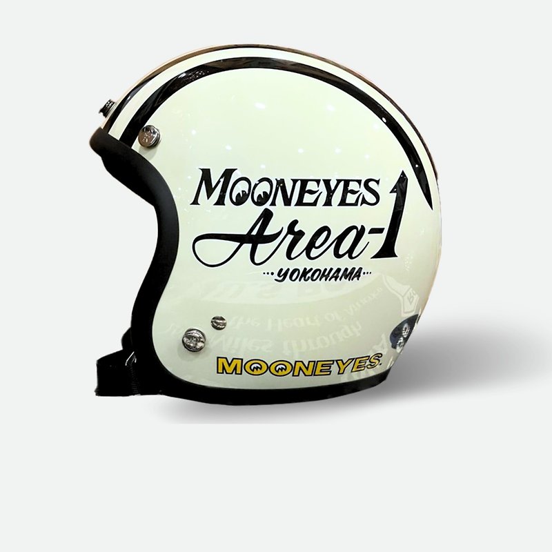 台灣限定2021年MOONEYES 4/3安全帽(奶白下標區) - 電單車頭盔 - 其他材質 