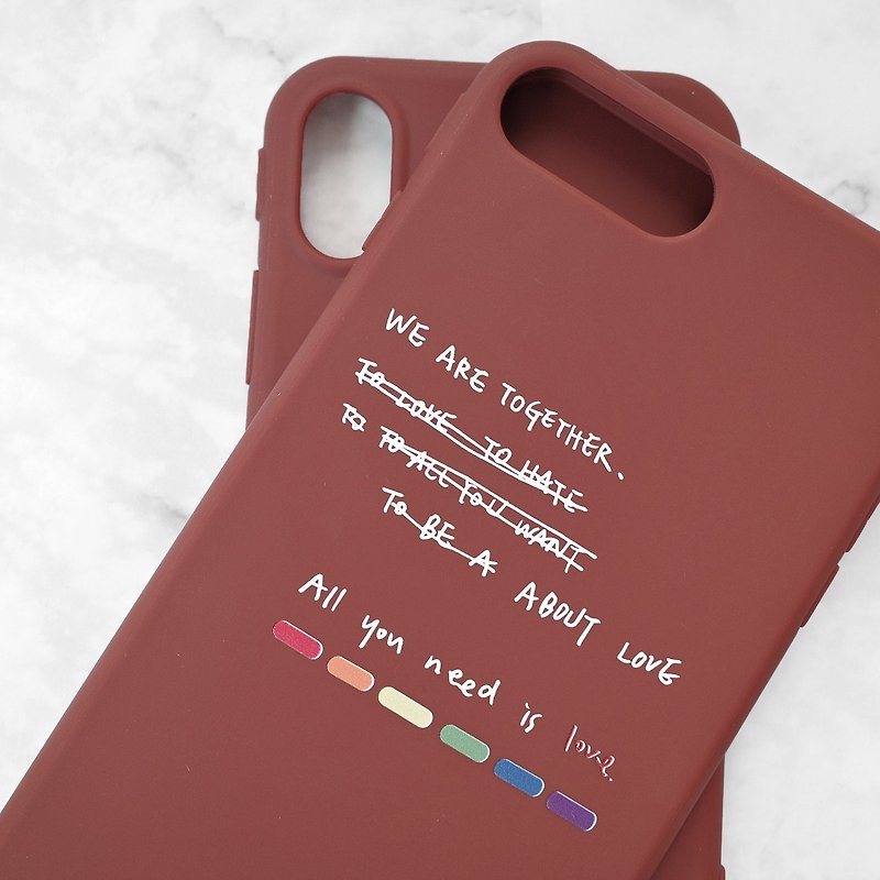 We are together Pingquan Rainbow-Thick Anti-collision Soft Shell (Wine Red - Phone Cases - Plastic Red