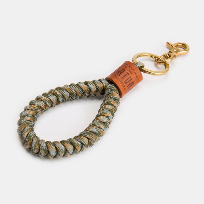 GOURTURE - Paracord braided keychain [gold rush] - ที่ห้อยกุญแจ - ไนลอน สีกากี