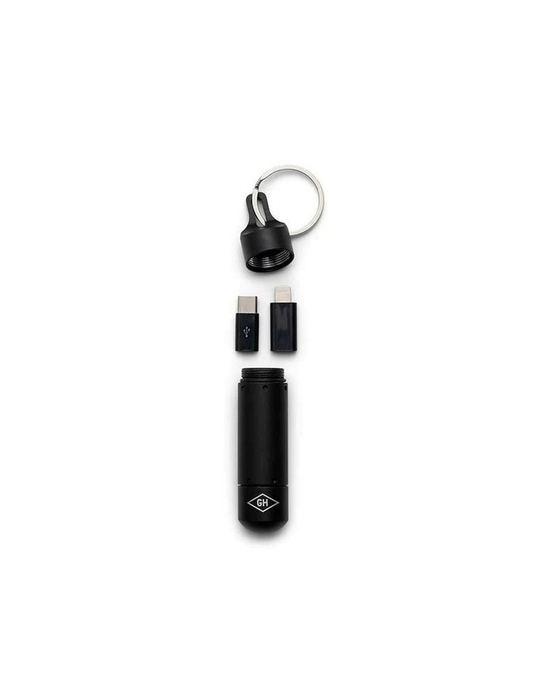 British Gentlemen capsule style Type C and Lightning adapter with flashlight keychain set - แกดเจ็ต - โลหะ สีดำ