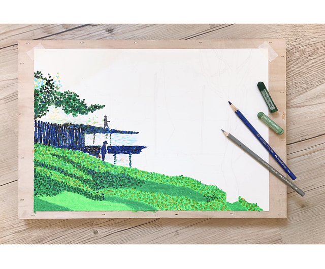 紙材/紙雕DIY - 良心貓罐頭//我的後印象派名畫復刻粉蠟筆課// - 設計館 