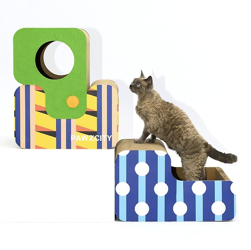 積木貓抓板 靈活組合 多功能矮櫃 3個組 - 得獎設計 - 貓跳台/貓抓板 - 紙 透明