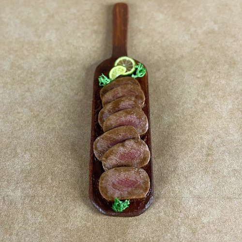 Miniature meat for dollhouse, handmade from polymer clay