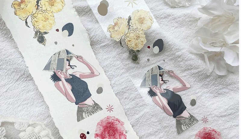 其他材質 紙膠帶 多色 - 花季少女 PET紙膠帶 和紙膠帶 5米卷