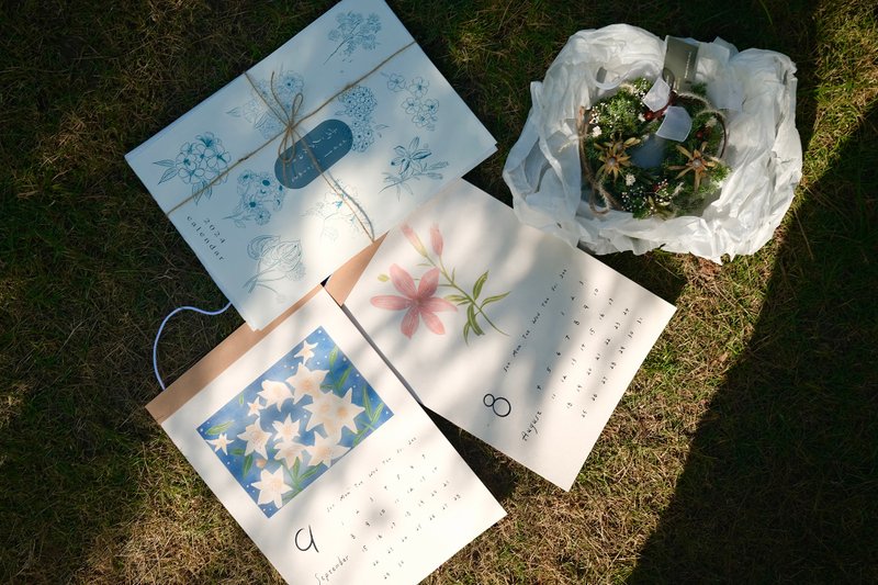 2024  柔らかな日々 植花月曆 . 櫥底 cookies &. - 日曆/月曆/年曆 - 其他材質 