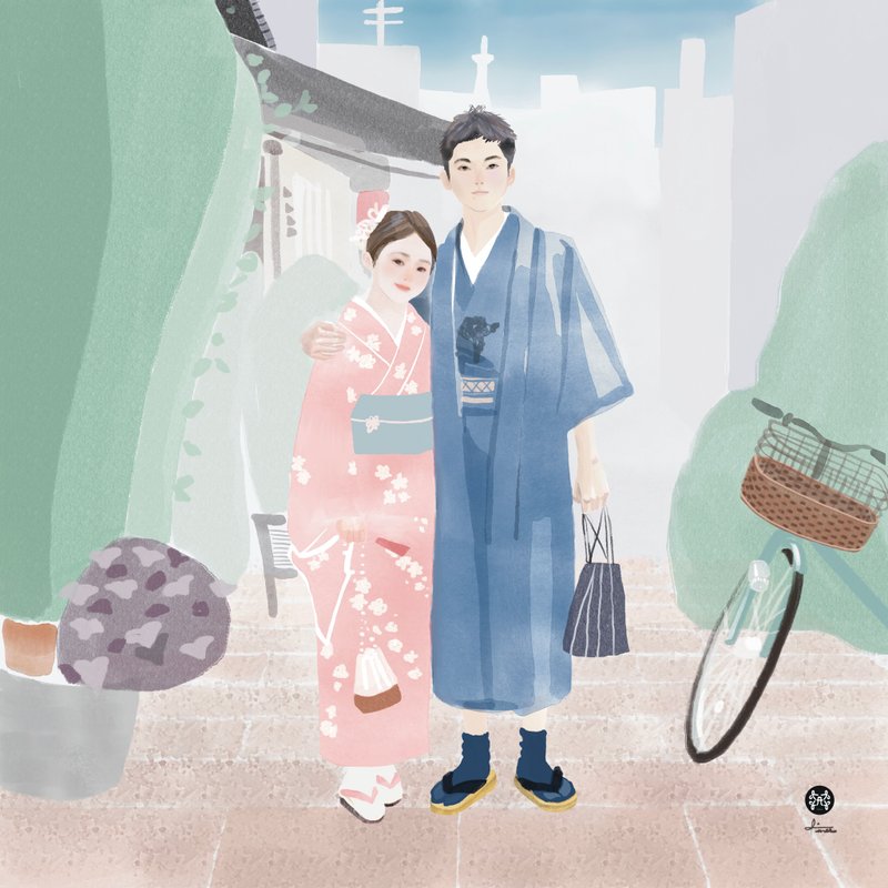 【生日/紀念日禮物】精緻似顏繪 / 可加購成木框畫【詠丹集】 - 似顏繪/客製畫 - 紙 