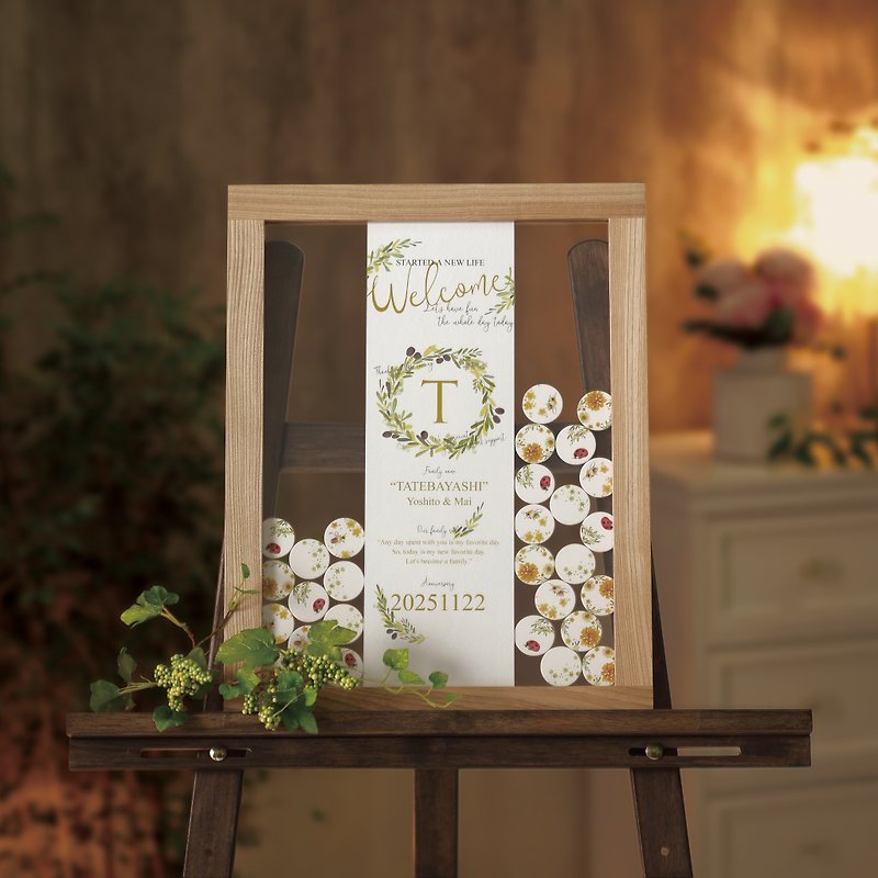 Wood Picture Frames Multicolor - Drop-in wedding vows welcome signature board WELCOME DROPS BOARD