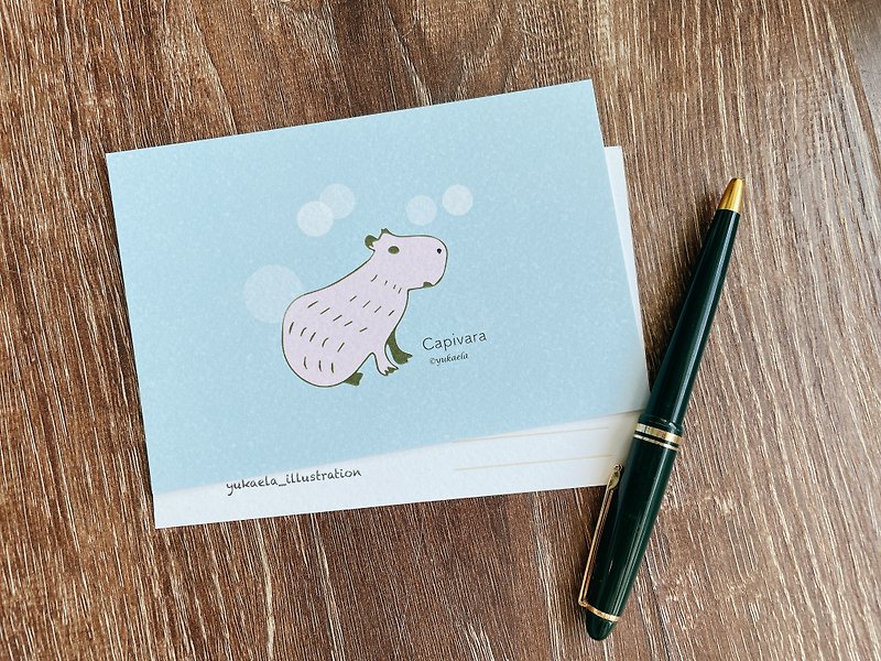 Cultural and creative postcards - Mr. Capybara wandering in the summer style - Cards & Postcards - Paper 
