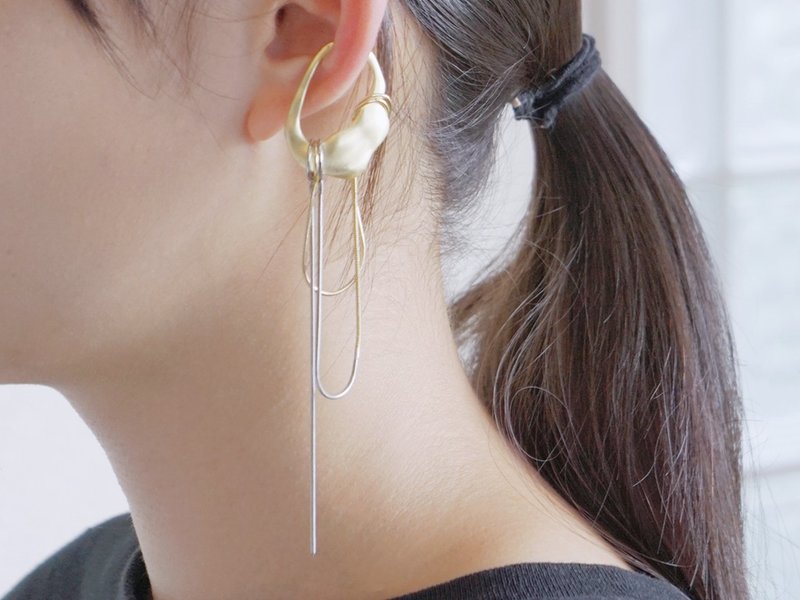 イヤーカフ　スネークチェーンセット - 耳環/耳夾/耳骨夾 - 其他金屬 金色