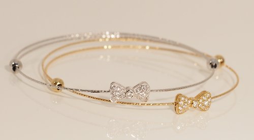 IRIZA Jewellery 18K金鑽石絲帶手鐲18K Gold The Diamond Ribbon Wire Bangle