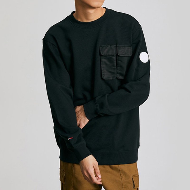 [Anniversary] PALLADIUM dropped shoulder loose university T-shaped pocket long-sleeved sweatshirt 105969 - Men's T-Shirts & Tops - Cotton & Hemp Multicolor