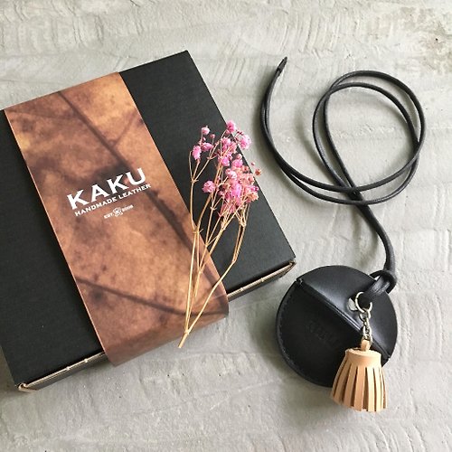 KAKU皮革設計 gogoro鑰匙皮套訂製 小流蘇吊飾款 黑色客製化禮物