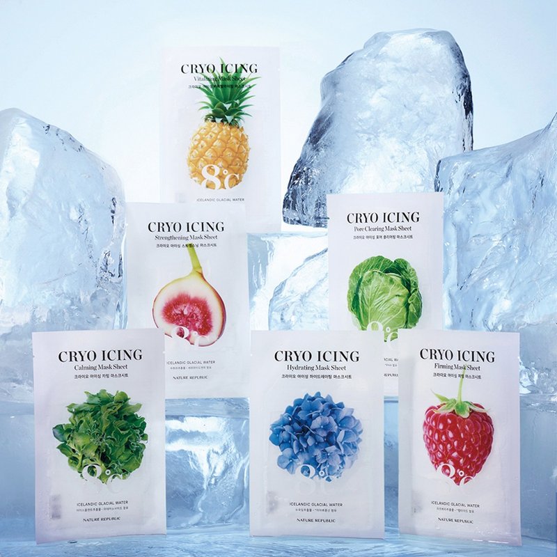 Nature Republic 冰川水凝露系列面膜 鎖水  緊緻X12入 - 面膜/凍膜/泥膜 - 其他材質 