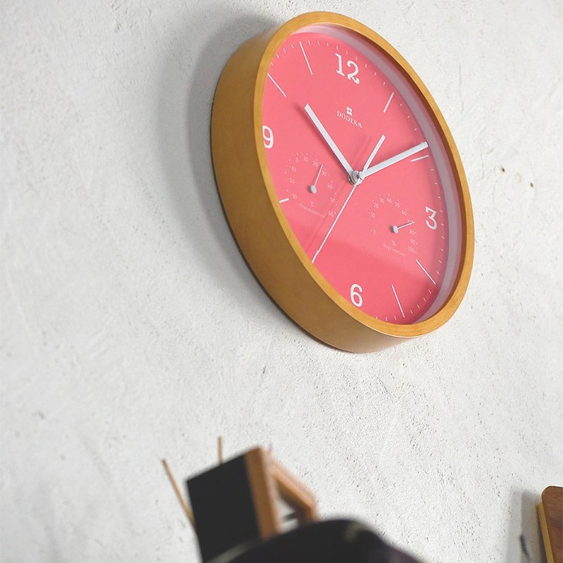 Dodeka- macarons hygrometer mute clock wall clock (powder) - นาฬิกา - ไม้ 