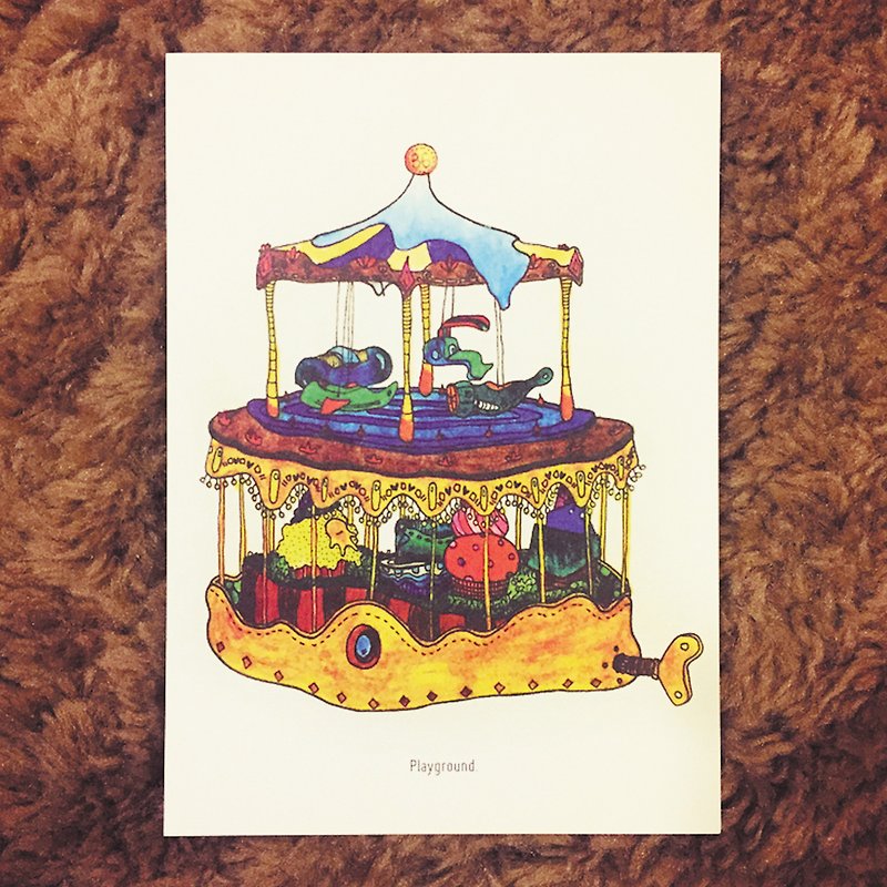 Ninety-Nine Crazy Cake Illustration Project-Hand-painted Postcard / My Carousel - Cards & Postcards - Paper 