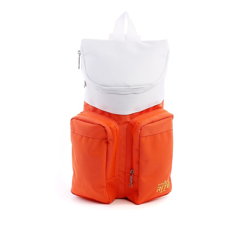 RITE- Urban║ twin bag package New Year Special Edition (M) - Spring Carp Embroidery - White / Orange - กระเป๋าแมสเซนเจอร์ - วัสดุกันนำ้ สีแดง