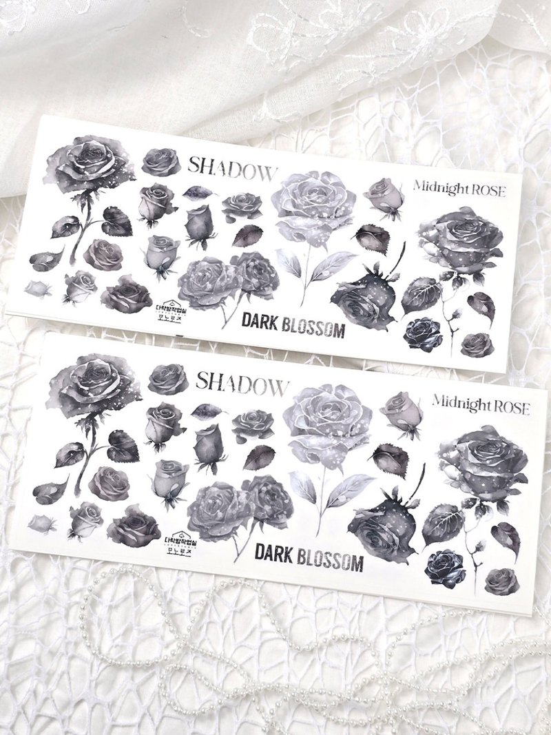 :Mono rose / deep rose : Matte Transparent sticker - 貼紙 - 其他材質 