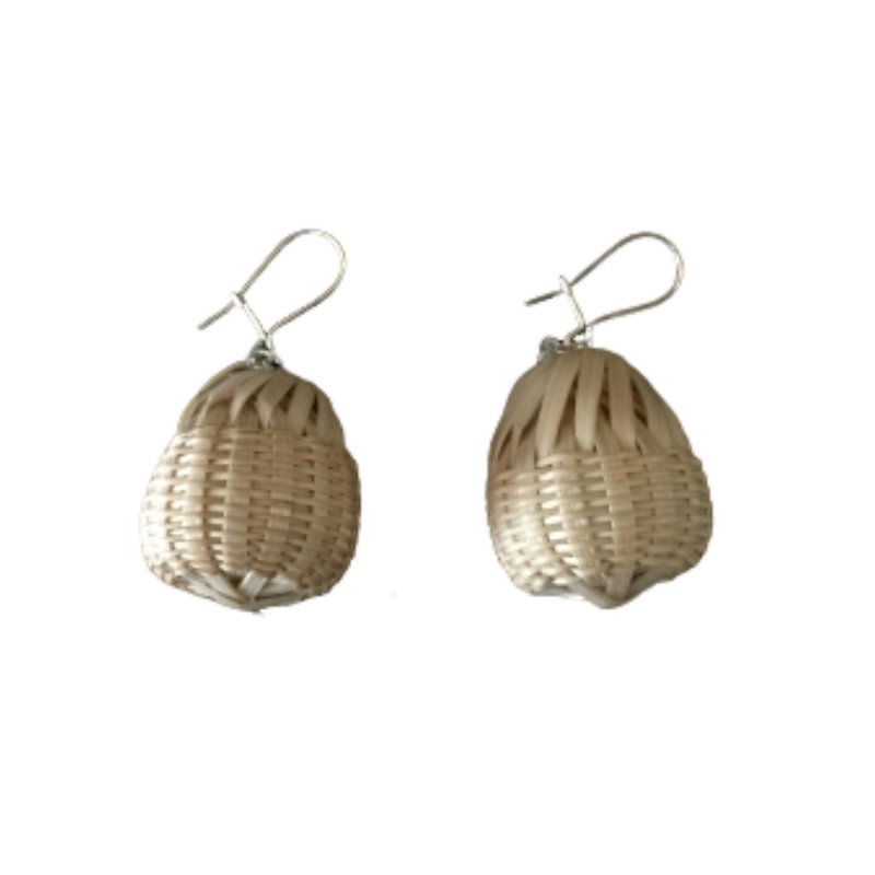 竹耳環 - 耳環/耳夾 - 竹 黃色