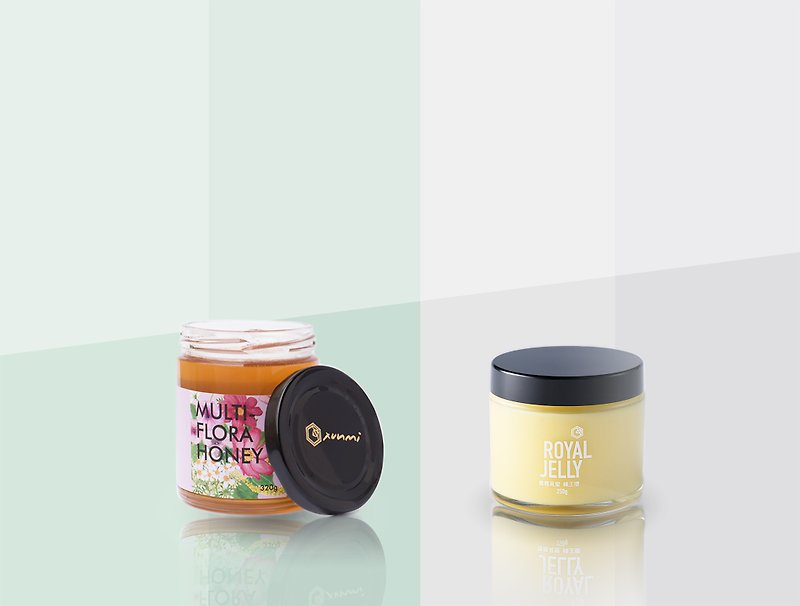 Honey health | vitality beauty group 15% OFF | royal jelly ✕ hundred flowers honey 320g - Honey & Brown Sugar - Glass Yellow