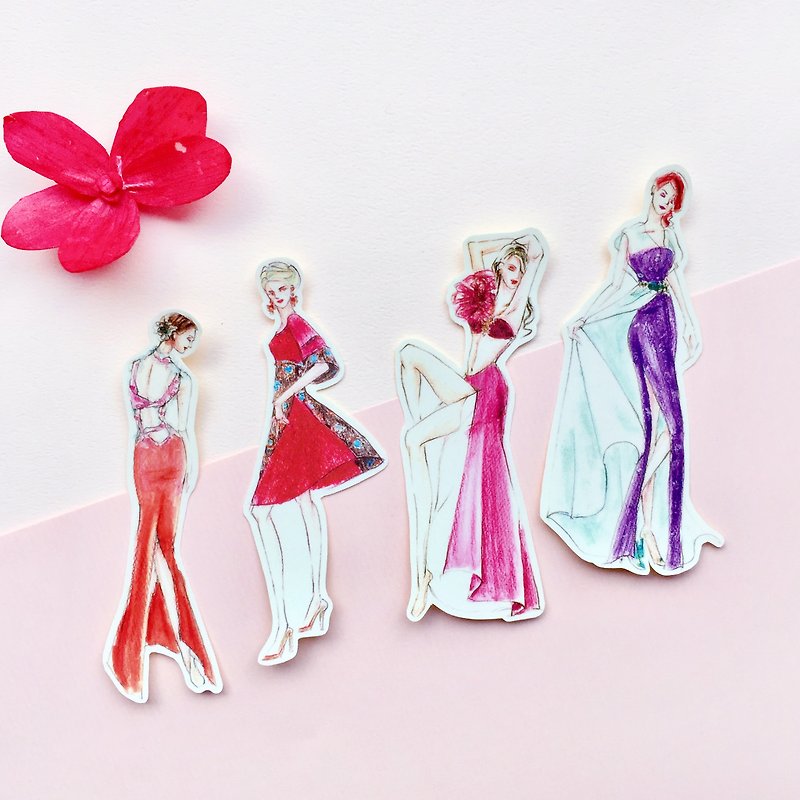 Fashion Girl Stickers | Charm Series 4 in - Stickers - Paper Red