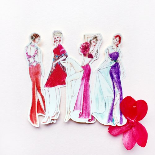 Fashion Girl Stickers  Personality 4 in - Shop iSA gallery Stickers -  Pinkoi