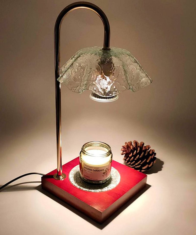 Begonia flower Wax wax lamp kiln-fired glass Begonia flower melted Wax lamp - Fragrances - Glass 