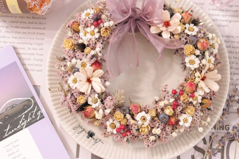 Wreath garland handmade wreath withering dry wreath hanging decorations - Dried Flowers & Bouquets - Plants & Flowers Multicolor