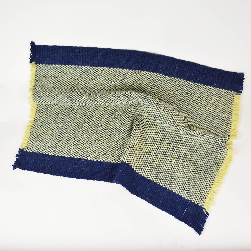 Wool carpet-fair trade - ผ้าห่ม - ขนแกะ สีน้ำเงิน