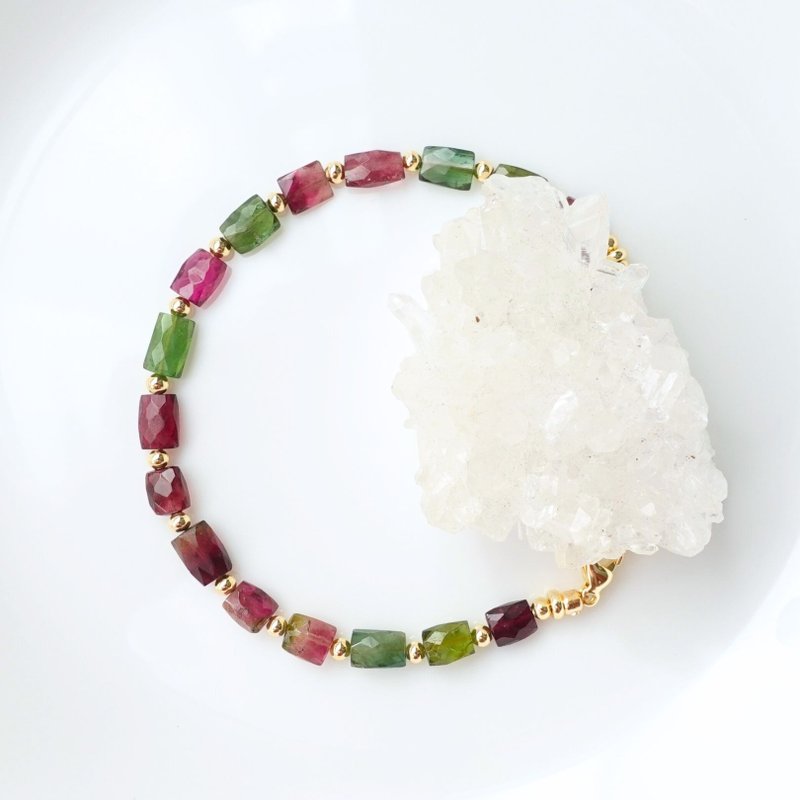 天然無注膠碧璽 質感與能量並行的配飾 天然碧璽手鍊 一物一圖 - 手鍊/手鐲 - 玉石 多色