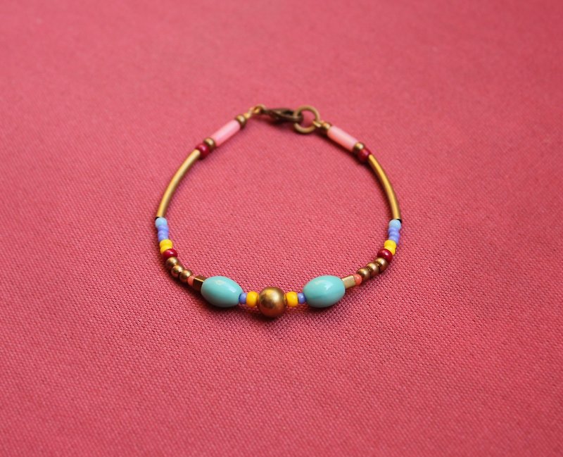 hippie Through the Forest│Colorful Bohemian Style Brass Beaded Bracelet - Bracelets - Other Materials Multicolor