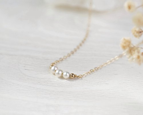 LE LOISIR 小時光設計飾物 迷你珍珠。天然淡水珍珠14kgf項鍊