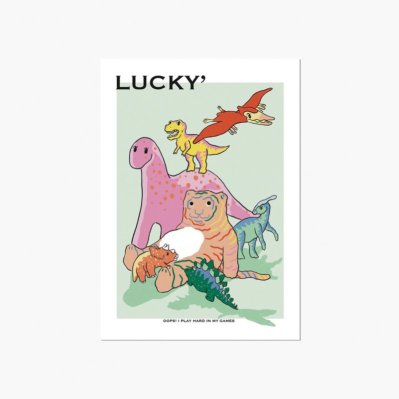 LUCKY與恐龍朋友 | 明信片 - 卡片/明信片 - 紙 多色