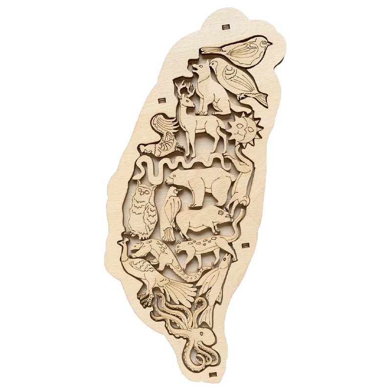 [Puzzle and brain building] Taiwan style puzzle | Taiwan animal wooden puzzle - Wood, Bamboo & Paper - Wood Khaki