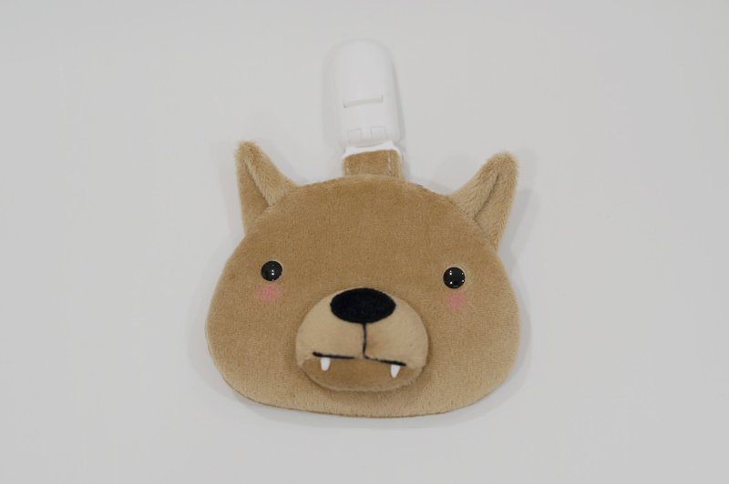 Bucute純一狼護身符.御守套/寶寶專用/手工製作/彌月禮物 - 彌月禮盒 - 聚酯纖維 卡其色