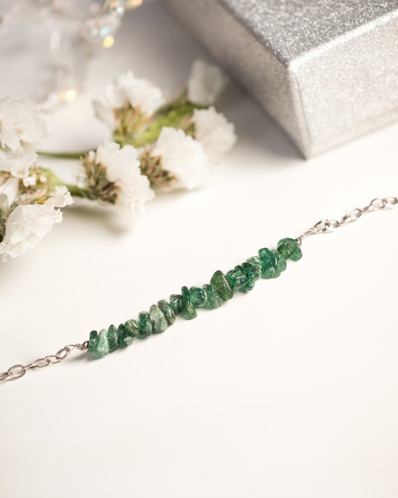 Green Apatite Bracelet, 925 Silver, Gemini stone, Leo crystal, New Year Gift - Bracelets - Gemstone Green