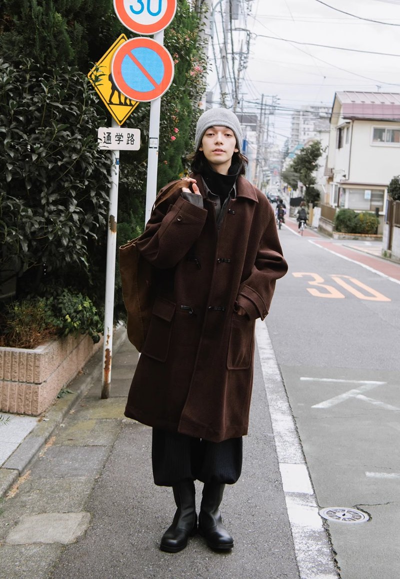 A Love Letter Vintage Maillard Fur Coat - เสื้อโค้ทผู้ชาย - วัสดุอื่นๆ สีแดง