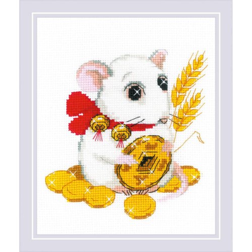MARUMi刺繡手作 RIOLIS 十字繡材料包 - 招財鼠