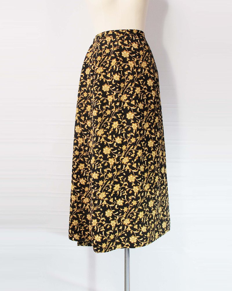 Wahr_ yellow flowers dress - Skirts - Other Materials 