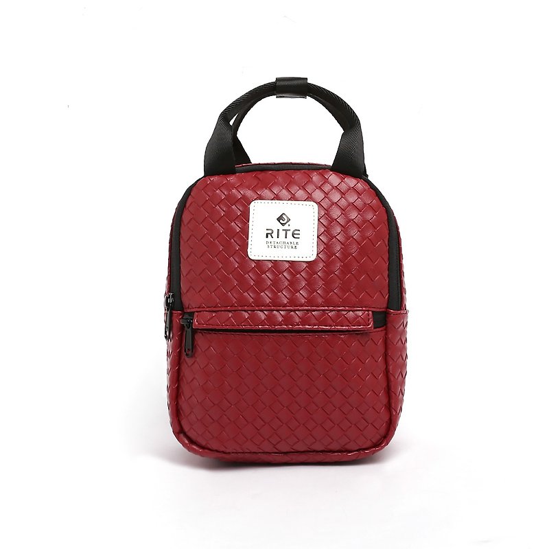 [RITE] Le Tour Series - Dual-use Mini Backpack - Braided Red - กระเป๋าเป้สะพายหลัง - วัสดุกันนำ้ สีแดง